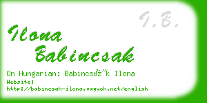 ilona babincsak business card